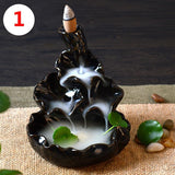 Backflow Ceramic Waterfall Glaze Incense Smoke Cone Burner Holder Home Decor [&lt;lun&gt;]