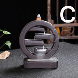 Retro Handmade Ceramic Backflow Incense Burner Home Decor Incense Holder Buddhist Crafts +60 Incense Cones