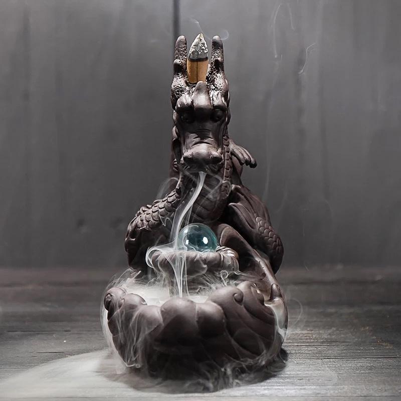 Various back flow incense cone burner Chinese traditional  Handmade Beautiful Scene Ceramic Home Decor  handmade gifts [<lun>]
