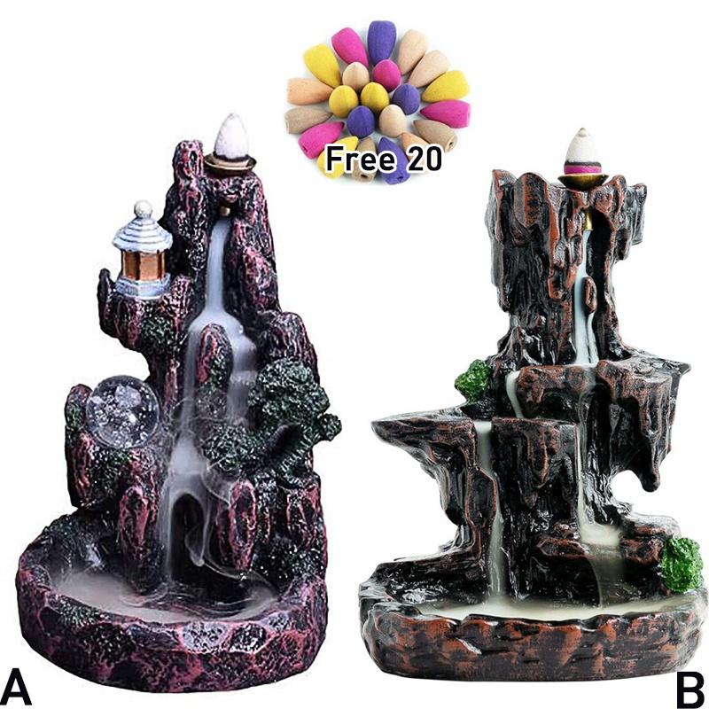 New Porcelain Ceramic Backflow Incense Burner Holder 145*130*190mm