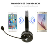 Pro Trucker Bluetooth Headset Cell Phone Headset with Microphone, Office Wireless Headset, Over the Head Earpiece, On Ear Car
