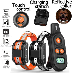 Dog Training Collar, (1 Or 2 Pack) 2019 Updated 3 Channels Shock Collar for Dogs with 2600ft Remote, Beep Vibration Shock 3 Modes Fully Waterproof Dog Shock Collar for Small/Medium/Large Dogs
