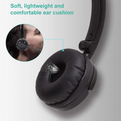 Pro Trucker Bluetooth Headset/Cell Phone Headset with Microphone, Office Wireless Headset, Over the Head Earpiece, On Ear Car Bluetooth Headphones for Cell Phone, Skype, Truck Driver, Call Center [<lun>]