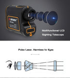 Golf Range Finder 656Yards, 7X Rangefinder with Flag Pole Lock Range Speed Scan Mode for Hunting Golf Course Hiking Climbing, Compact Laser Rangefinder Easy to Use for Outdoor