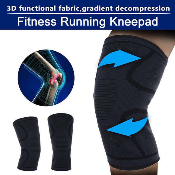 Fitness Running Cycling Knee Support Braces Elastic Nylon Sport Compression Knee Pad Sleeve for Basketball Volleyball [<lun>]