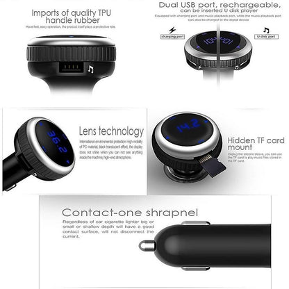 Car Locator,In Car Bluetooth FM Transmitter Handsfree Call Dual USB Charger Radio Adapter
