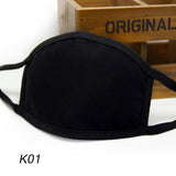 Unisex Dust-Proof Cotton Face Masks Windproof Black Mask Cartoon Printed Half Face Mouth Muffle