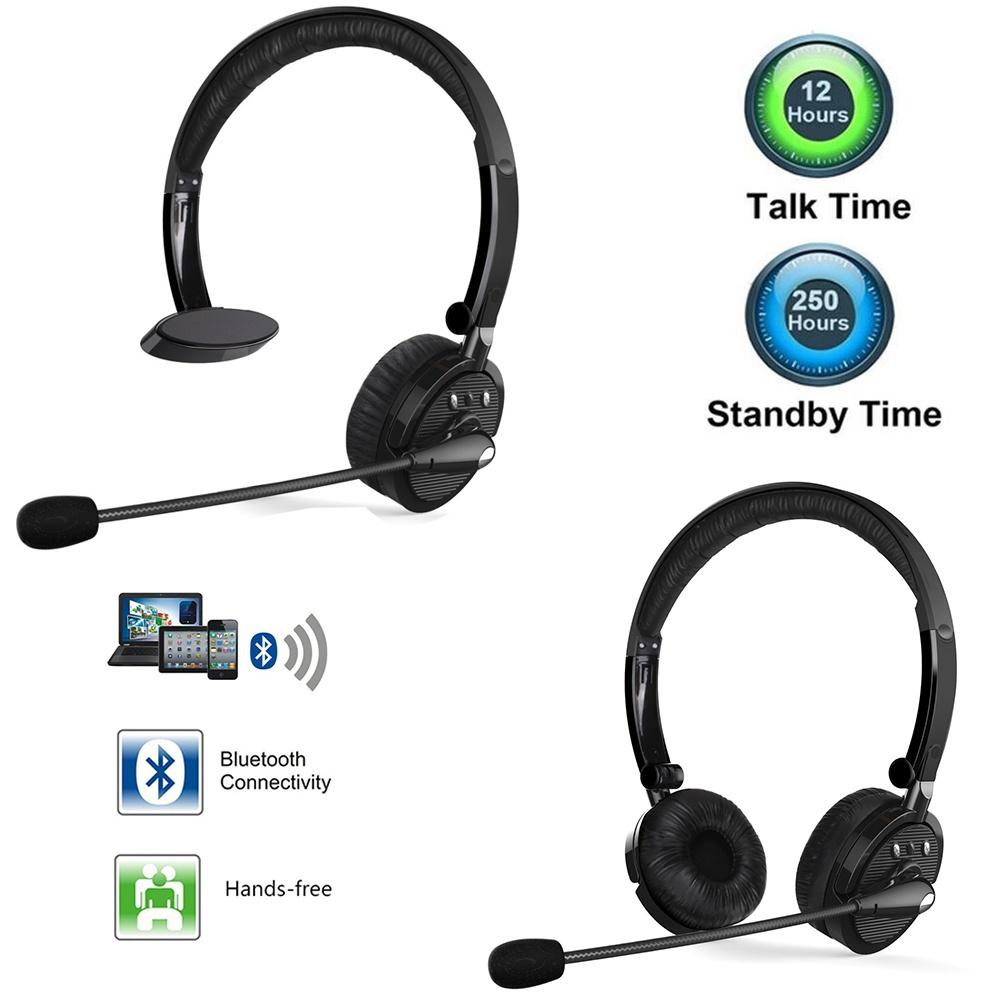 New Bluetooth Headphones with Mic,Wireless Bluetooth Headset Noise Cancelling Headphones with Boom Microphone On Ear Phone Headset for Office Phone Call Center Customer Service PC Cell Phones [<lun>]