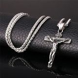 NEW Vintage Brother 18K Alloy Cross Necklace Men&#39;s Catholic Jesus Pendant + Necklace [&lt;lun&gt;]
