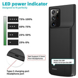 Battery Case for Galaxy Note 20 Plus 6000Mah Portable Charging Case for Samsung Galaxy Note 20+ Rechargeable External Battery Pack Extended Battery Protective Charger Case