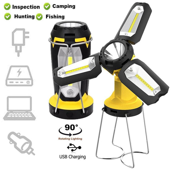 Rechargeable LED Camping Lantern, Portable Tent LED Lights Flashlights by USB Charging for Phone Charging,Emergency,Hurricane,Fishing and More