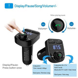 Bluetooth FM Transmitter for Car, Wireless Car Radio Adapter, Hands-Free Calling, MP3 Player Support TF/SD Card Car Chargers with 2 USB Ports Charger Support USB Drive