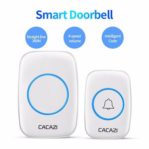 2021 New Waterproof Intelligent Wireless Doorbell 300M Remote Smart Door Bell Chime (include EU UK US Plug)