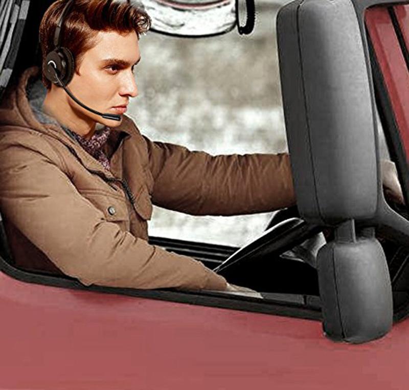 Trucker Bluetooth Headset V5.0/noise cancellation hands free Bluetooth earbud, truck drivers,office,and Skype,call center of the wireless Bluetooth headphones for android, apple [<lun>]