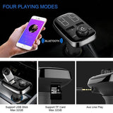 Bluetooth Car FM Transmitter, Wireless Audio Transmitter Car Charger with USB Charge, Car Radio Audio Adapter MP3 Player Support Hands-free Calling,for iPad iOS Android Phone Portable GPS Navigator