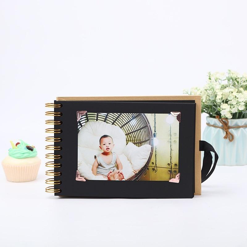 2021 New Photo Album Scrapbook for Photoalbum Craft Paper DIY Scrapbooking Wedding Photo Album Brown &amp; Black [<lun>]