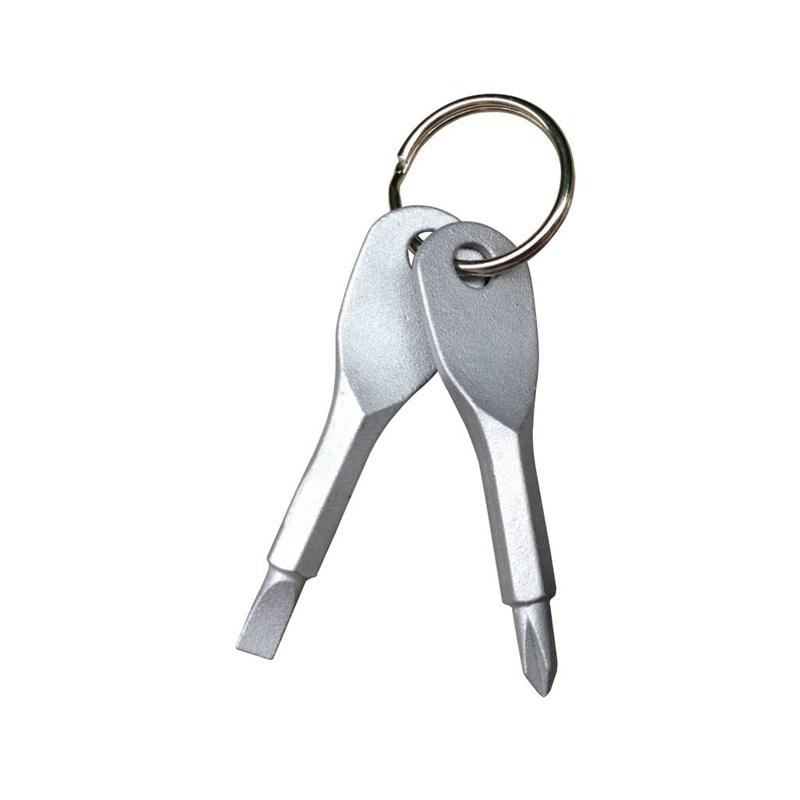 Hot Sale 2 Keys Stainless Keychain Pocket Tool Screwdriver Set EDC Outdoor Multifunction Fashion [<lun>]