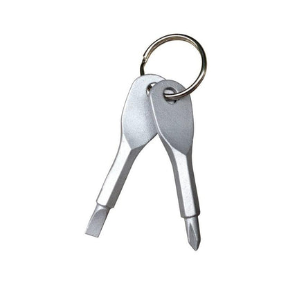 Hot Sale 2 Keys Stainless Keychain Pocket Tool Screwdriver Set EDC Outdoor Multifunction Fashion [<lun>]