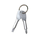 Hot Sale 2 Keys Stainless Keychain Pocket Tool Screwdriver Set EDC Outdoor Multifunction Fashion [&lt;lun&gt;]