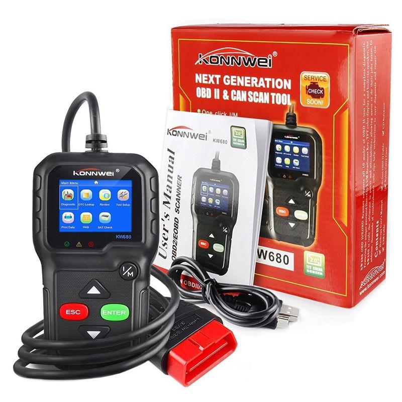 EOBD Functions Car Scan Tool Vehicle Engine Fault Scanners With Extra BAT Check, O2 Sensor, On-board Monitoring Test [<lun>]