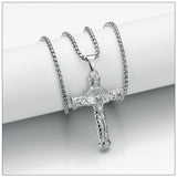 NEW Vintage Brother 18K Alloy Cross Necklace Men&#39;s Catholic Jesus Pendant + Necklace [&lt;lun&gt;]