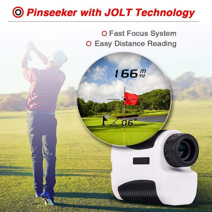 Tournament Golf Rangefinder, 6X Laser Range Finder 437 Yards with Slope ON/Off Technology, Fast Flag Lock, Continuous Scan Support - Tournament Legal Golf Rangefinder