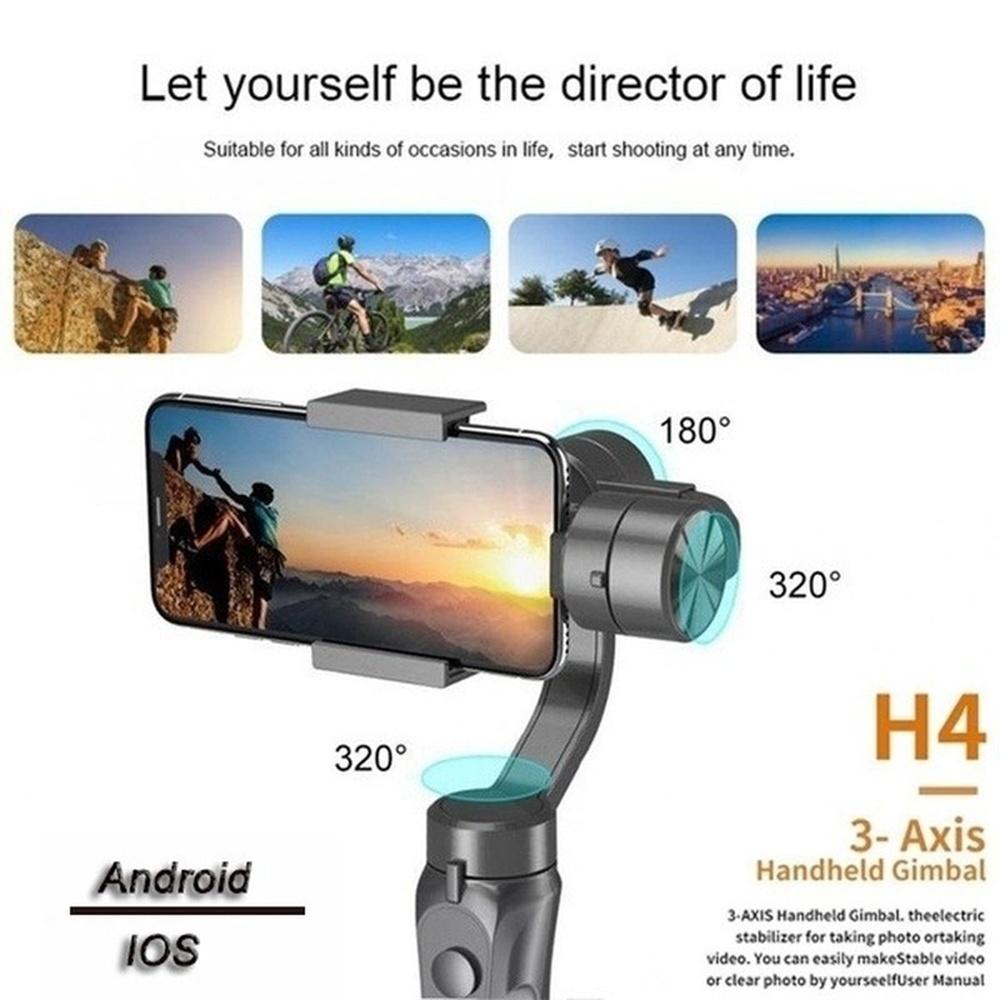 3-Axis Gimbal Stabilizer, Photo Stabilization,Handheld Motorized Stabilizer with Sport Inception Mode Face Object Tracking, Universal 360 Degree Rotation Smartphone Stabilizer for Vlog Youtuber Live Video Record