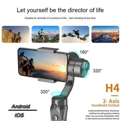 3-Axis Gimbal Stabilizer, Photo Stabilization,Handheld Motorized Stabilizer with Sport Inception Mode Face Object Tracking, Universal 360 Degree Rotation Smartphone Stabilizer for Vlog Youtuber Live Video Record
