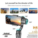 3-Axis Gimbal Stabilizer, Photo Stabilization,Handheld Motorized Stabilizer with Sport Inception Mode Face Object Tracking, Universal 360 Degree Rotation Smartphone Stabilizer for Vlog Youtuber Live Video Record