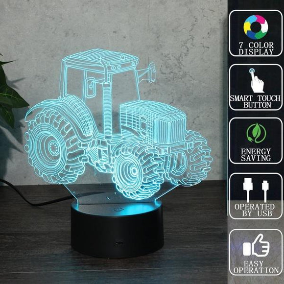 New Creative 3D Lamp Acrylic Optical Illusion Visual Led Night Light 7 Colors for Home Decor