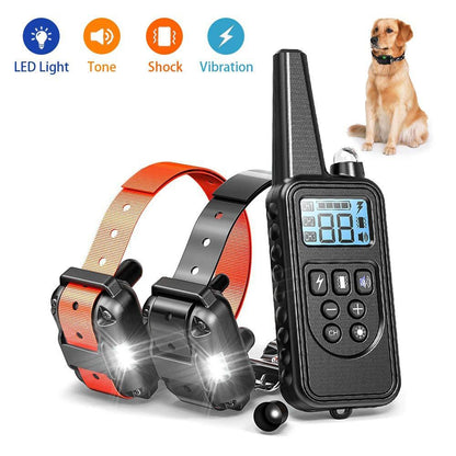 Waterproof Electric 800m Remote Pet Trainer Shock Training Collar for 1 or 2 Dog