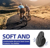 Exercise Bike Seat Cover - Large Wide Foam &amp; Gel Padded Bicycle Saddle Cushion for Women Men Everyone, Bicycle Seat Cover for Exercise Bike Spin Bike Cruiser Bike Indoor Cycling