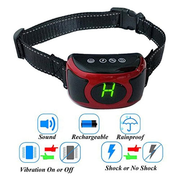 Latest Version No Bark Collar,Electric Dog Training Shock No Barking Collar Beep / Vibration / Safe Shock / Sensitivity Control Rechargeable Anti Bark Collar for Small Medium Large Dogs
