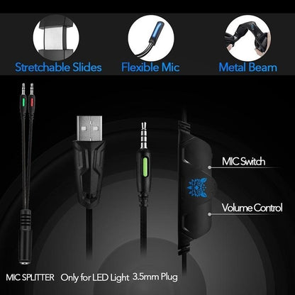Stereo Gaming Headset for PS4, Xbox One, PC, Enhanced 7.1 Surround Sound, Updated Noise Cancelling Mic Headphones, Soft Breathing Earmuffs, Mute &amp; Volume Control for Nintendo Switch Laptop