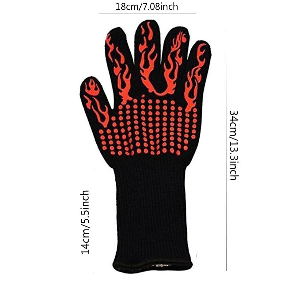 BBQ Gloves,Oven Gloves1472℉ Extreme Heat Resistant, Food Grade Kitchen Grill Gloves, Silicone Grilling Gloves, Non-Slip Cooking Gloves for Barbecue, Cooking, Baking, Welding, Cutting