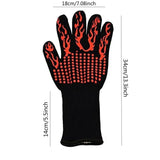 BBQ Gloves,Oven Gloves1472℉ Extreme Heat Resistant, Food Grade Kitchen Grill Gloves, Silicone Grilling Gloves, Non-Slip Cooking Gloves for Barbecue, Cooking, Baking, Welding, Cutting