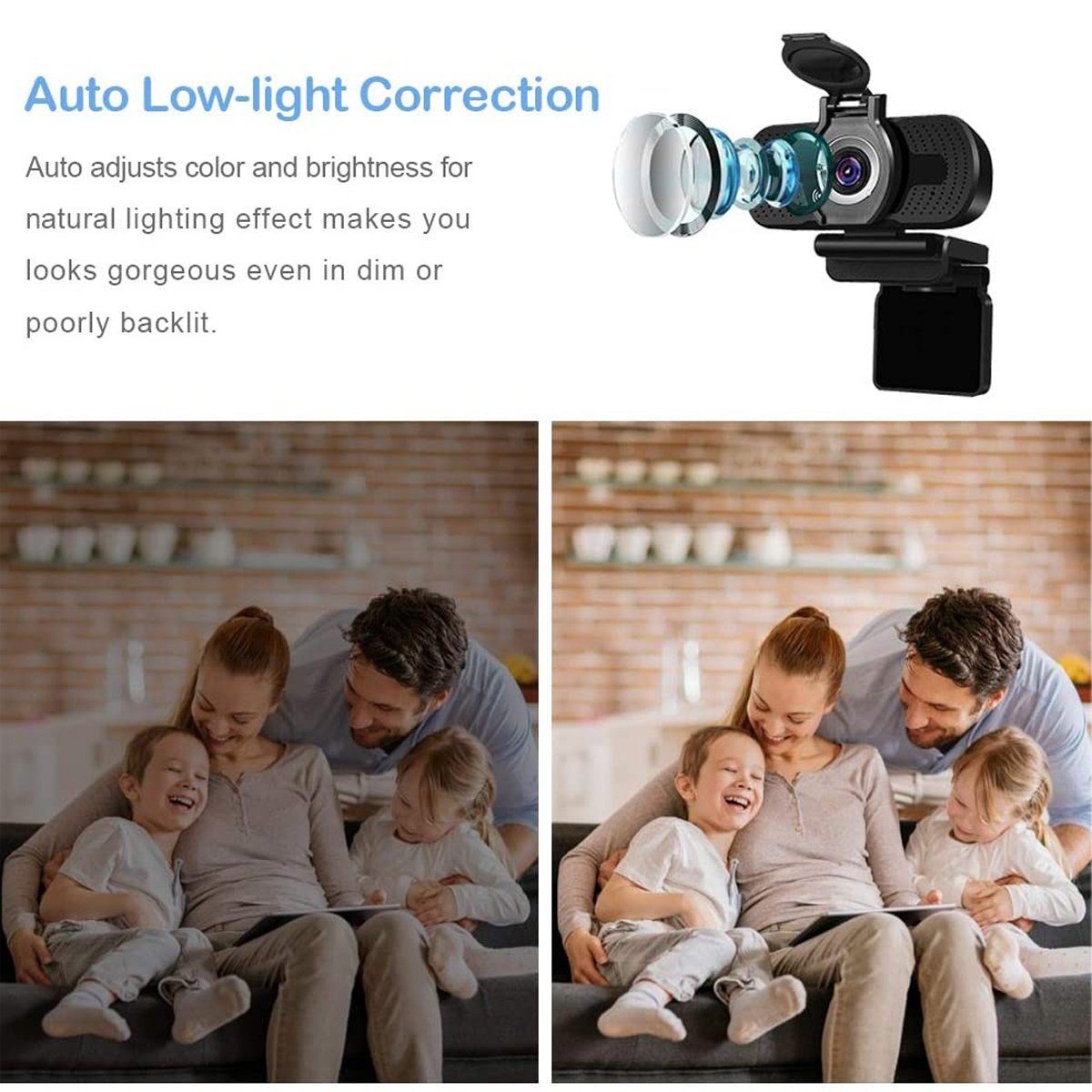 Webcam with Microphone,1080P HD PC Webcam with Privacy Cover and Tripod, USB Camera for Video Calling Recording Conferencing