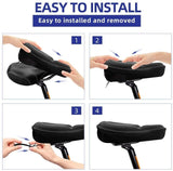 Exercise Bike Seat Cover - Large Wide Foam &amp; Gel Padded Bicycle Saddle Cushion for Women Men Everyone, Bicycle Seat Cover for Exercise Bike Spin Bike Cruiser Bike Indoor Cycling