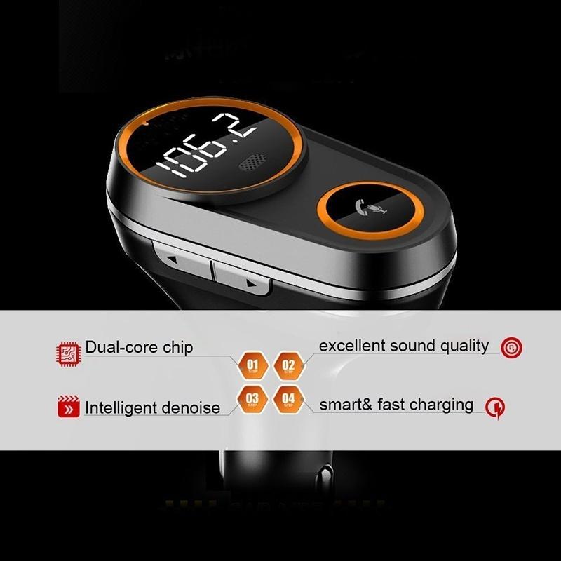 Bluetooth FM Transmitter Car Mp3 Player Wireless In-car Audio Radio Adapter Charger Wireless Dual USB Port Handsfree Call