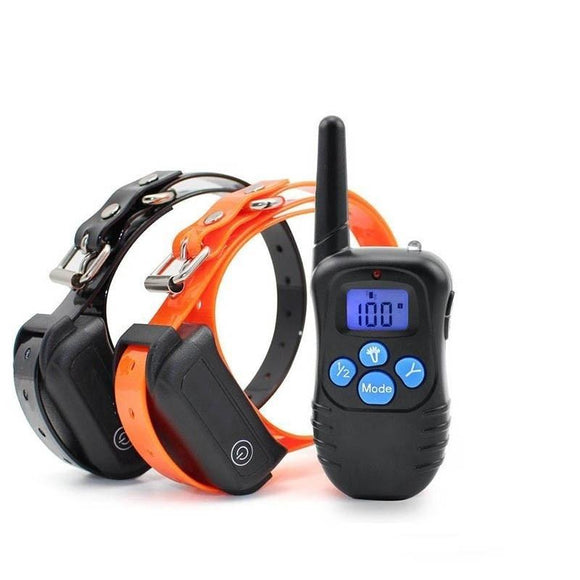 Remote Dog Training Shock Collar Electronic Rechargeable Waterproof 300m Remote Control For Two Dogs Training Collar (For 1-2 dogs)