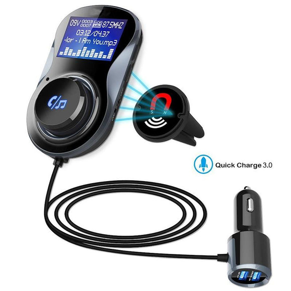 Bluetooth FM Transmitter, Bluetooth Car Kit Speaker,Safe Driving with One Key Control [<lun>]