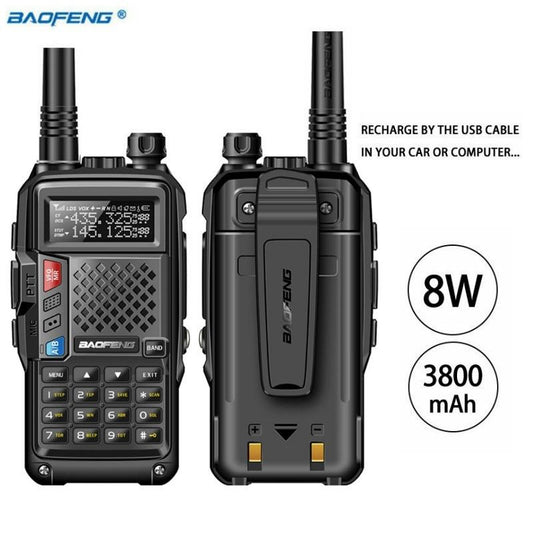 2021 NEW BaoFeng UV-S9 Plus Powerful Walkie Talkie CB Radio Transceiver 8W 10km Long Range Portable Radio for Hunt Forest City Upgrade S9 with Usb Charger(3 colors) [<lun>]