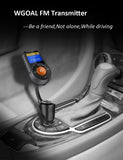 Bluetooth Hands-Free FM Transmitter for car,Auto Scan Wireless Radio Adapter Receiver Car Kit,QC3.0+2.4A Dual USB Music Car Charger,TF Card/AUX (Orange)