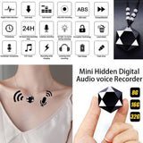 Smart Noise Reduction 8GB/16GB/32GB Mini Pendant Sound Control MP3 Player Voice Recorder Forensics Pen (Black)