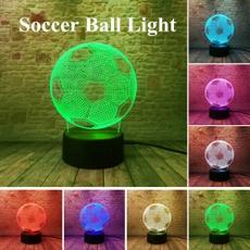 2021 Led Night Light, 3D beautiful Lamp Light Colorful 7 Color Change Visual Illusion Lamp Light Gift (Football) [<lun>]