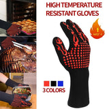 BBQ Grilling Gloves 1472℉ Extreme Heat Resistant Cooking Non-Slip Kitchen Outodor Barbecue Baking Silicone Gloves