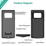 Galaxy Note 9 /Note 8 Battery Case, 5000mAh/5500mAh Portable Charger Case Rechargeable Extended Battery Pack Protective Backup Charging Case Cover for Samsung Galaxy Note 9(6.4 Inch)