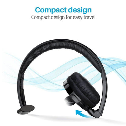 Bluetooth Headphones for Cell Phone, Skype, Truck Driver, Call Center Stylish Wireless Bluetooth V2.1 Bluetooth Headphones with Microphone Headset Boom Mic Bluetooth Noise-canceling Headphone for Trucker Drivers