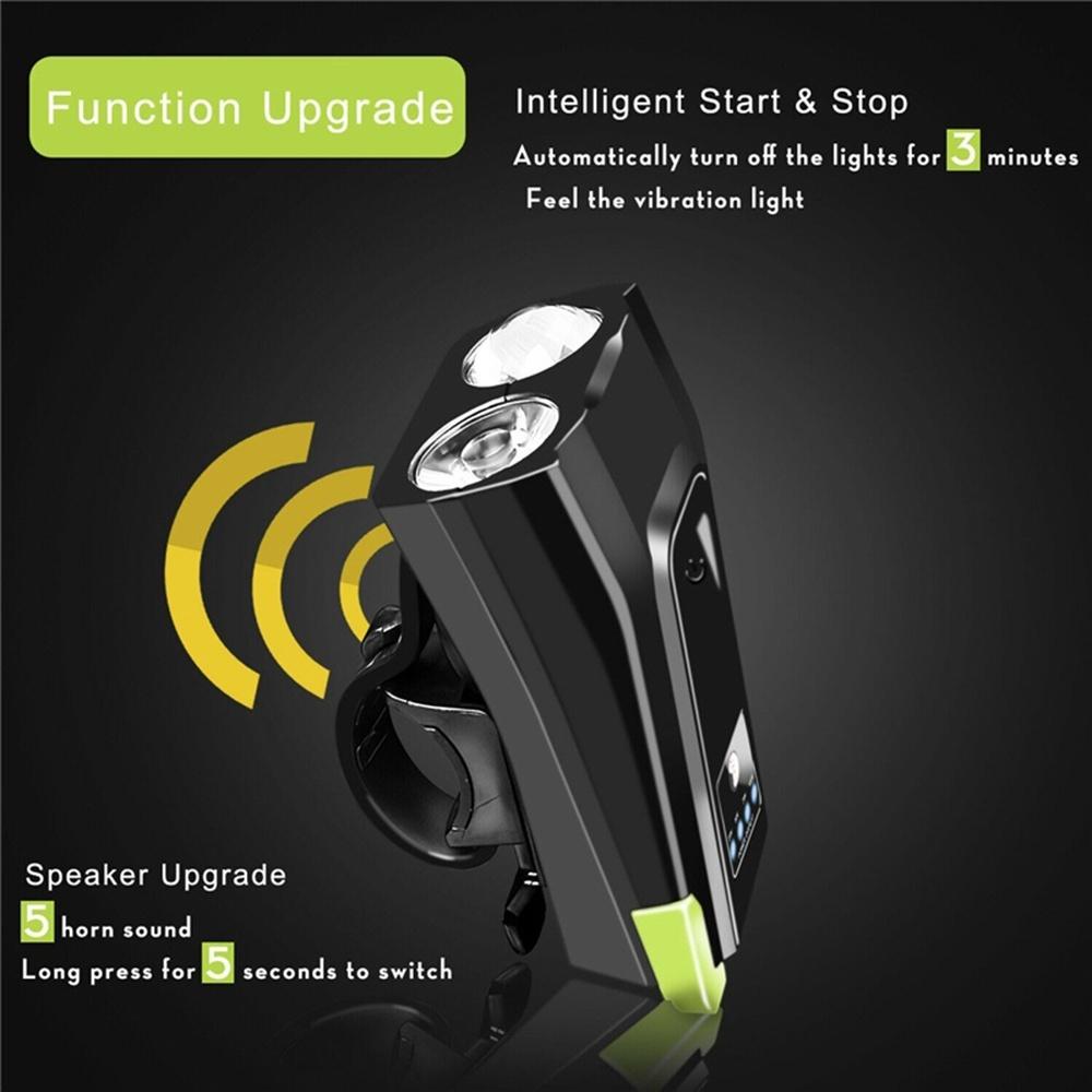 Bicycle Front Light Smart 4-level Induction Indicator 4000mAh USB Rechargeable with Horn 800 Lumen LED Bike Headlight Cycle FlashLight Lamp