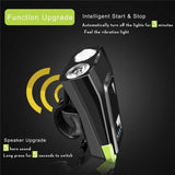 Bicycle Front Light Smart 4-level Induction Indicator 4000mAh USB Rechargeable with Horn 800 Lumen LED Bike Headlight Cycle FlashLight Lamp